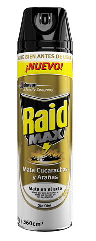 Raid Max mata cucarachas y arañas